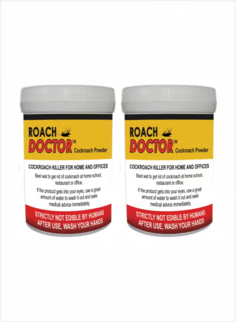 Powerful Roach Doctor Cockroach Powder 30grams – Ideal for All Spaces: Home, Office, School, Restaurant Pack of 2